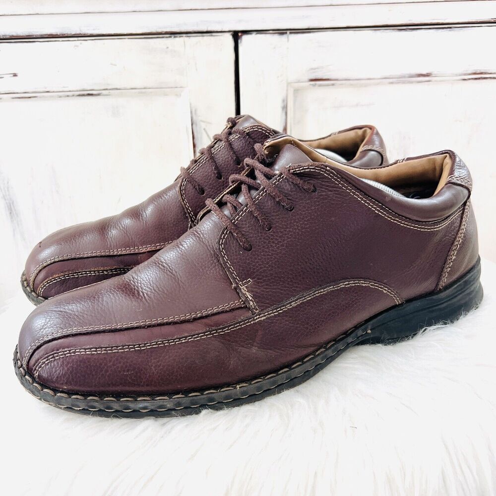 G.H. Bass Lawrence Brown Leather Lace up Oxford Dress Shoes Loafers ~ Mens 12W